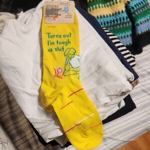 Blue Q Men's Bold Yellow Crew Socks
